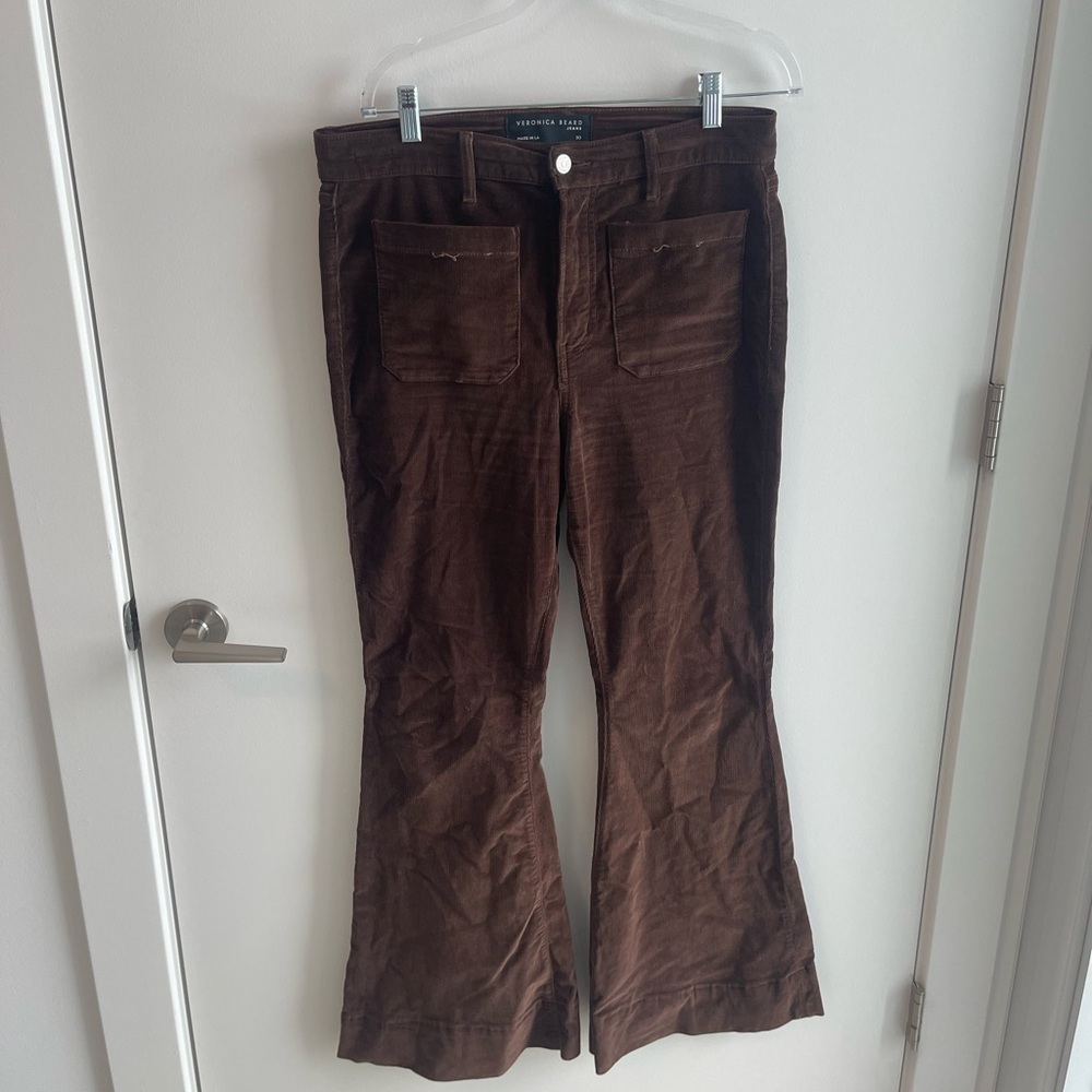 Veronica Beard Brown Corduroy Flare Pants
